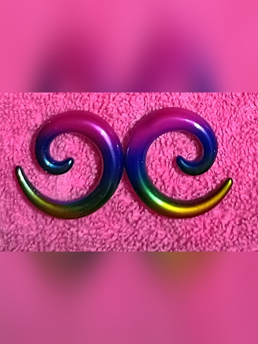 Iridescent Rainbow Ear Tunnels - Double Flare Plugs (Pair)